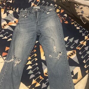 Daze Women's Distressed Boyfriend Jeans - Light Blue